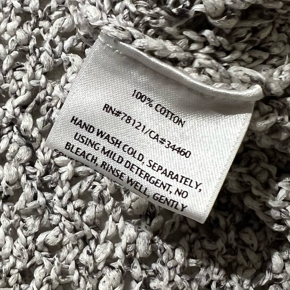 Eileen Fisher Open Knit Cardigan Cotton Pockets B - Picture 9 of 9